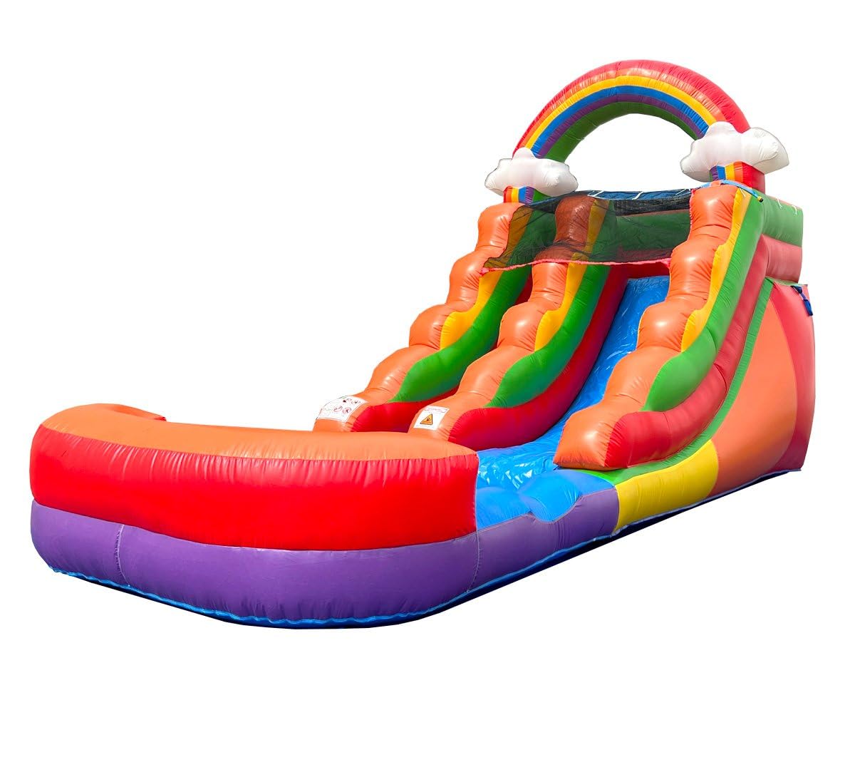 Crossover Inflatable Water Slide for Kids with Blower, 21 x 9 x 12 Foot Backyard Waterslide, Rainbow Cloud Slide with Splash Pool for Outdoor Summer