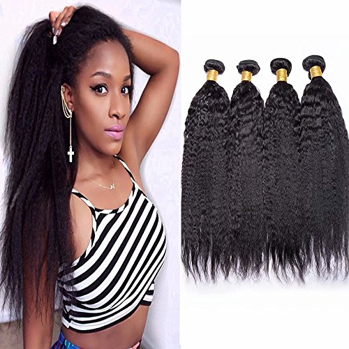 Maxine 9A 100% unprocessed Yaki Straight Wave Hair Extensions Weft Weave Natural Black Color 3 Bundles Virgin Remy Human Hair Same Length 100g/pcs(10 12 14 inch)