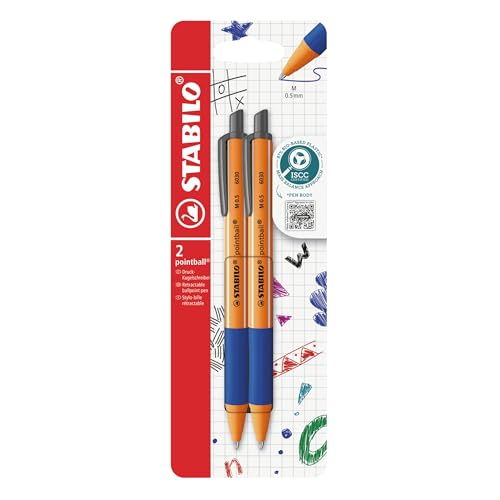 Stabilo pointball Lot de 2 Stylos-billes rétractables