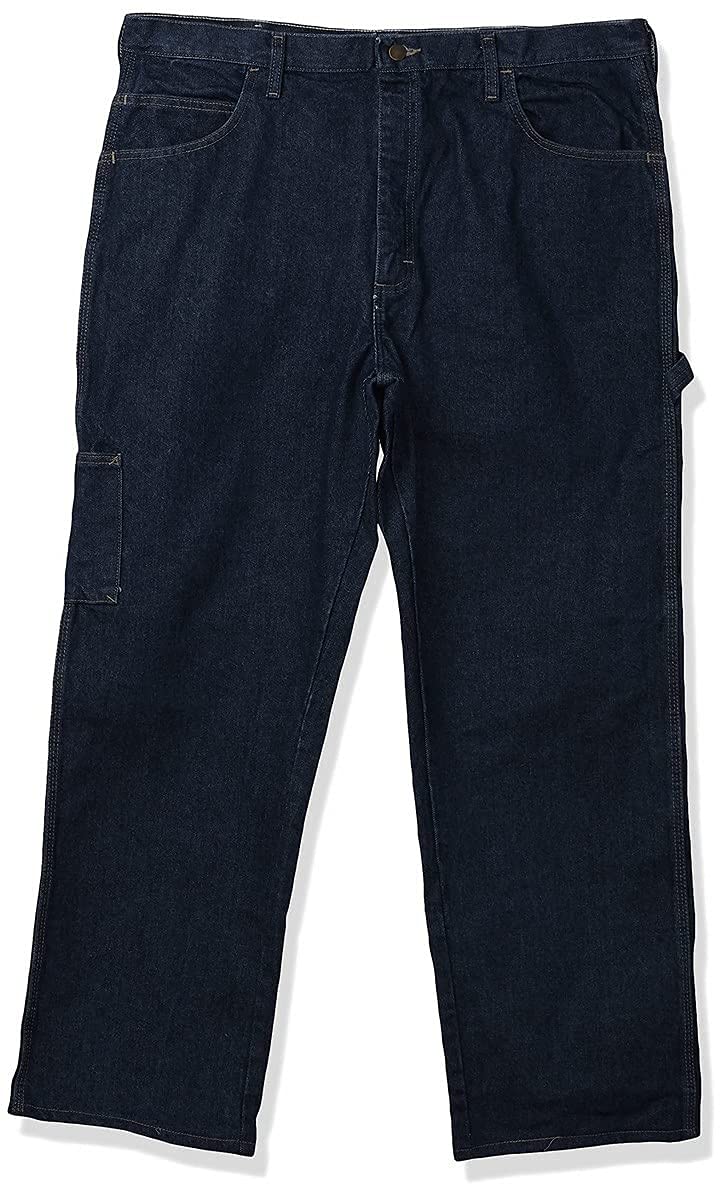 Bulwark Flame Resistant 7 oz Cooltouch Mens Cargo Pocket Work Pant with Hook-and-Bar Closure, Navy, 38 Waist and 32 Inseam