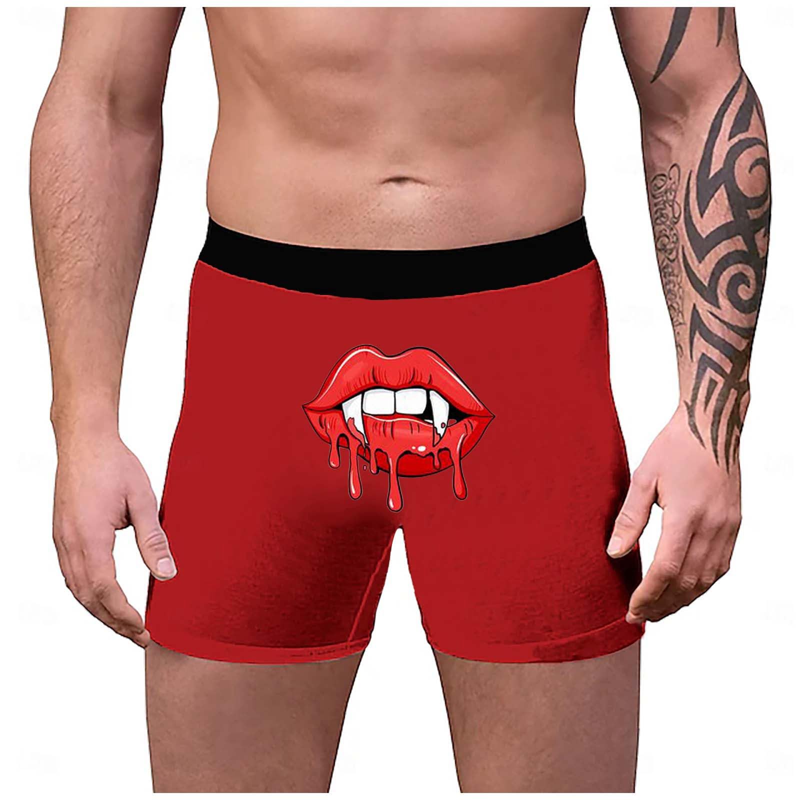 SUWBMHWE Valentines Day Novelty Boxers Mens Funny Boxer Briefs Breathable Underwear for Men Boyfriend Husband Gag Gifts