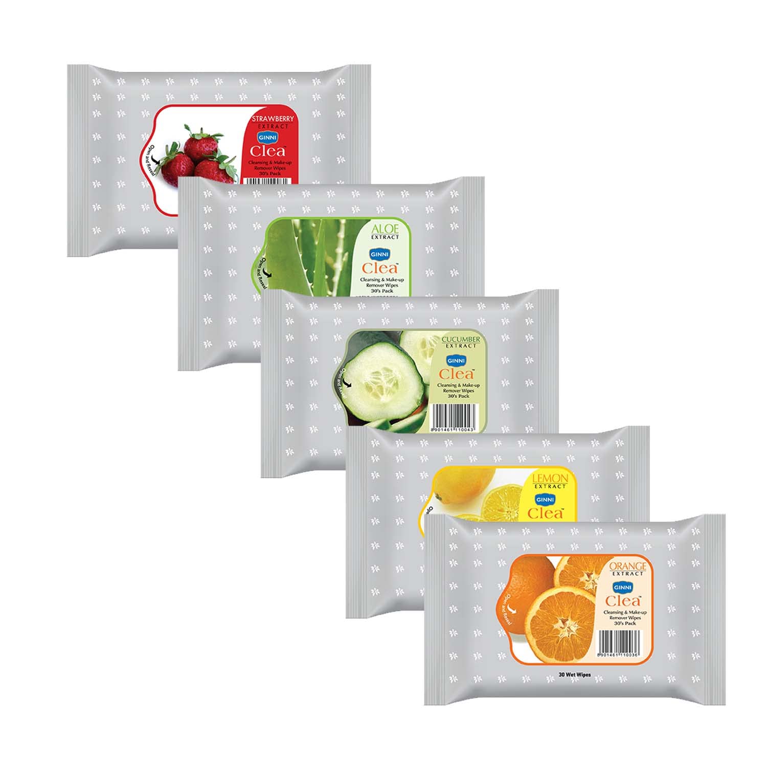 GINNI Clea Cleansing & Makeup Remover Wet Wipes for Face Moisturizing (All variants, Pack of 5)-image-0