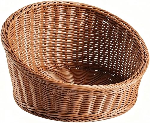 Woven Resting Pad Pet Bed Animal Furniture PE Basket Design Oval Structure Suita