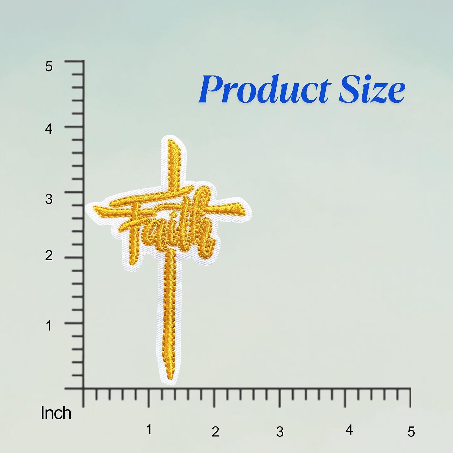 Faith Cross Iron On Patches 4 inch, Embroidery Applique DIY Accessory, Applique Patches Cross, Christian Patches for T-Shirts, Jeans, Hats, and Bags image 2