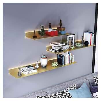ウォールシェルフwithライト Amazon｜フローティング ウォール シェルフ LED ライト付き 壁取り付け