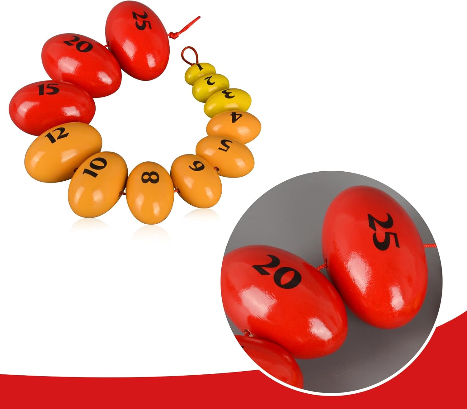 Wooden Prader Orchidometer, Prader Balls, Endocrine Rosary for Measuring Testis Scale in Clinic/Hospital for Endocrinologist and Pediatrician