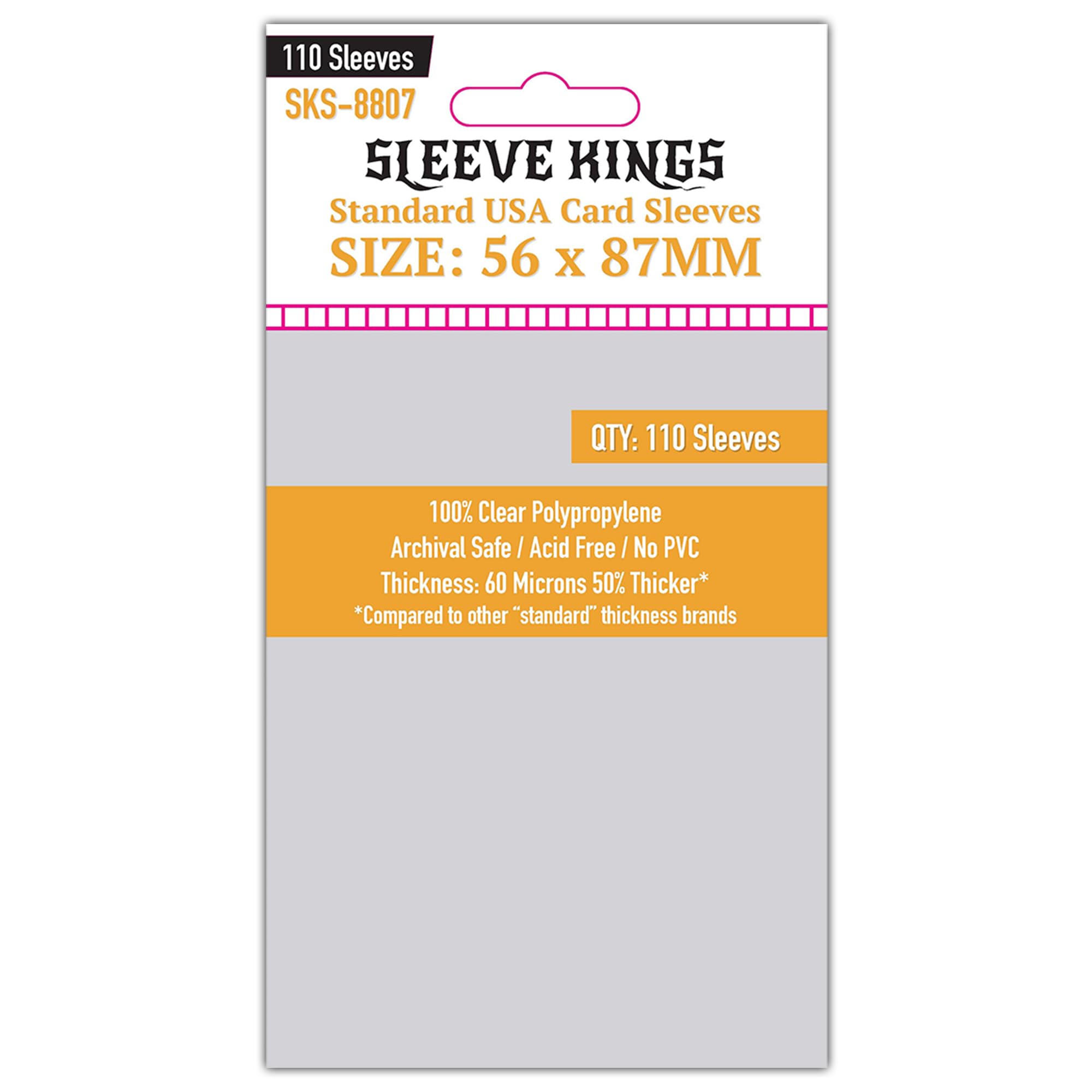 Sleeve Kings Standard USA Card Sleeves (56x87mm) - 110 Pack, 60 Microns,Yellow