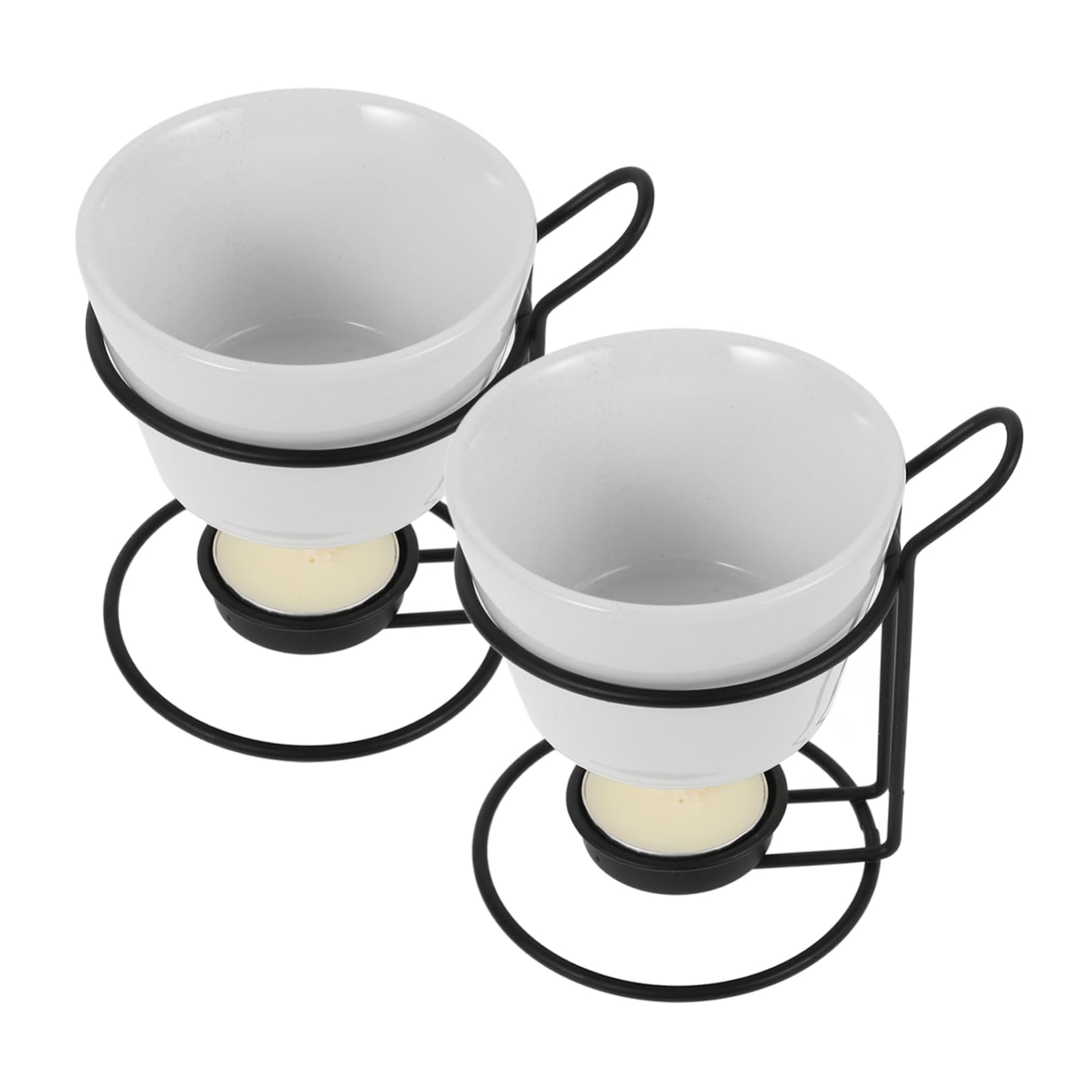 LABRIMP Set Scaldaburro in Ceramica Scioglitore Di Cioccolato Pentola Per Fonduta Melting Pot Per Gelato Griglia in Ferro