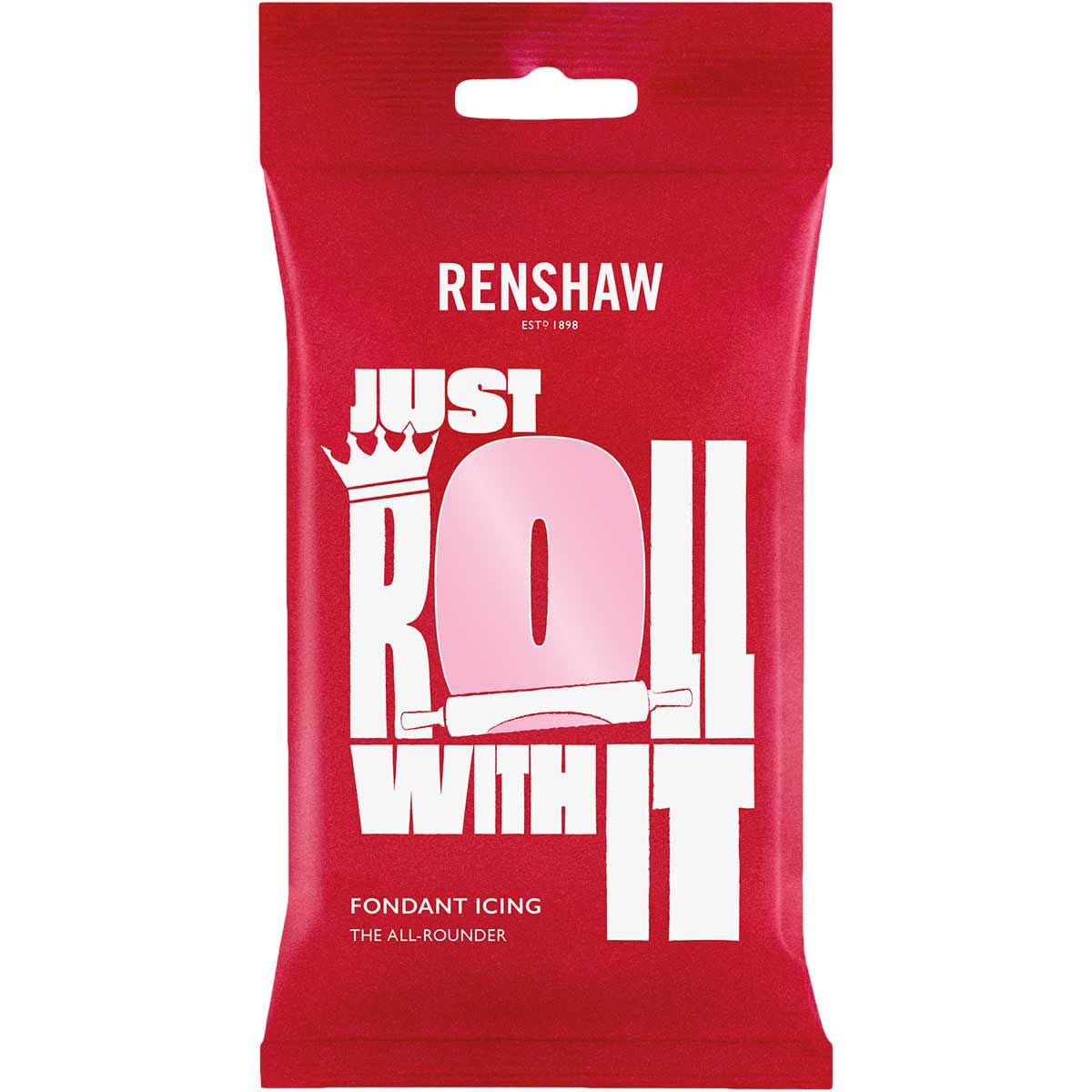 Renshaw Pink Just Roll With It Fondant Icing, 250 g (Pack of 1) - Ready to Roll Icing for Cakes
