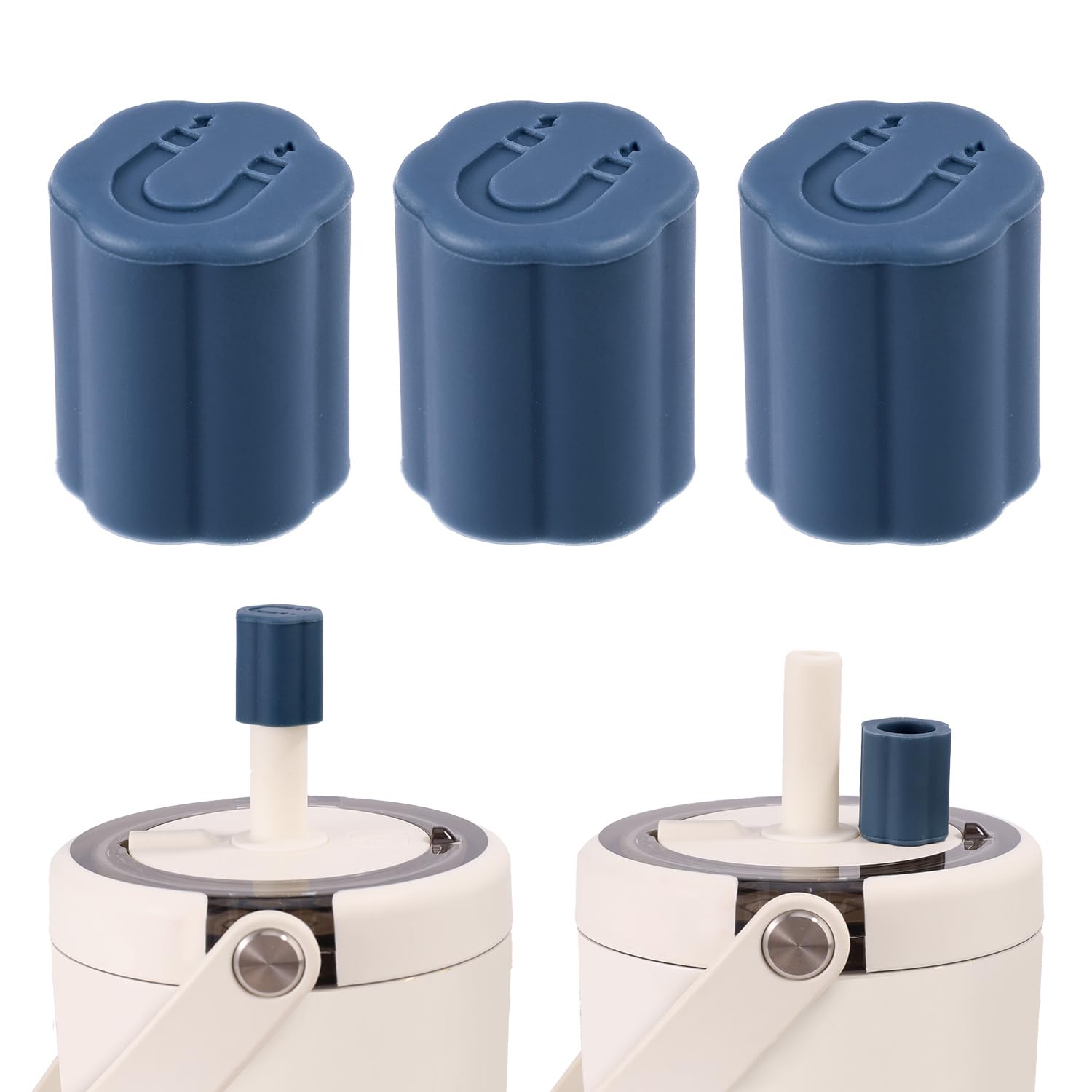Lyreh 3pz Tappi Magnetici Cannucce per BrüMate, Pratici Copri Tazza in Silicone Magnetico Accessori Compatibili con Tutti Tumbler Era e Resa Perfetti per Arrampicata Picnic (Blu Scuro)