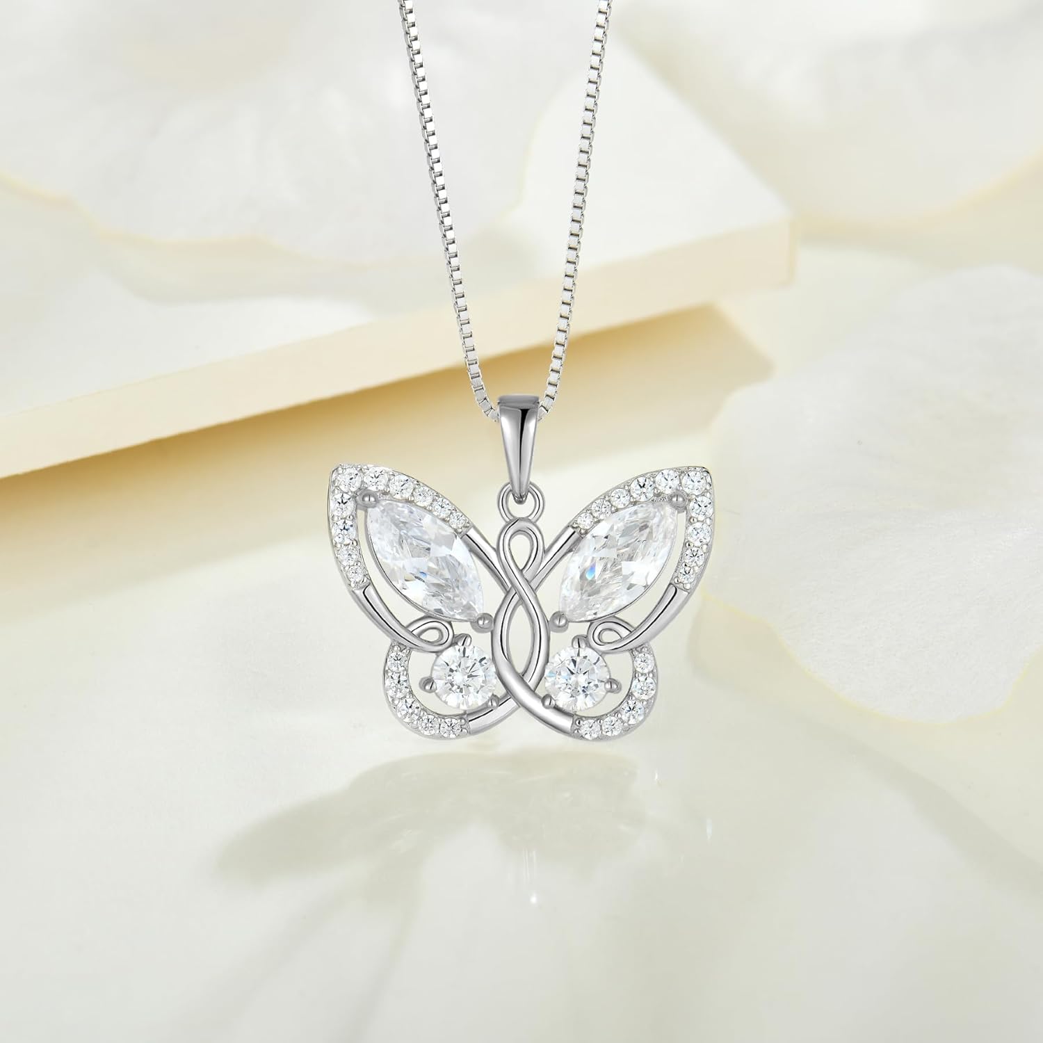 STARCHENIE Butterfly Pendant Necklace for Women 925 Sterling Silver Birthstone Butterfly Jewelry Gifts - Image 4