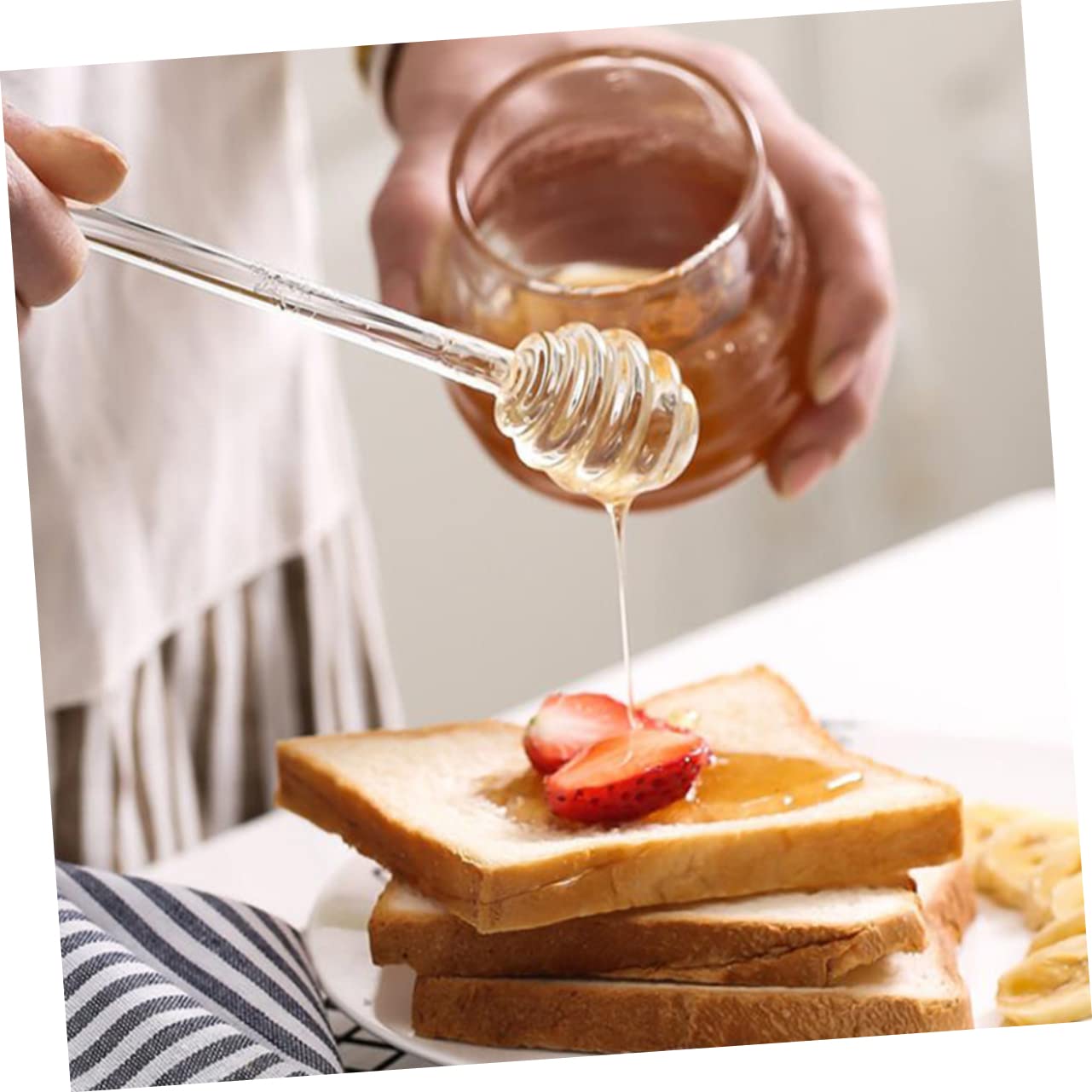 STOBAZA 2pcs Mini Sticks Honey Stirring Rods for Fruits Jam Wear-resistant Portable Dippers