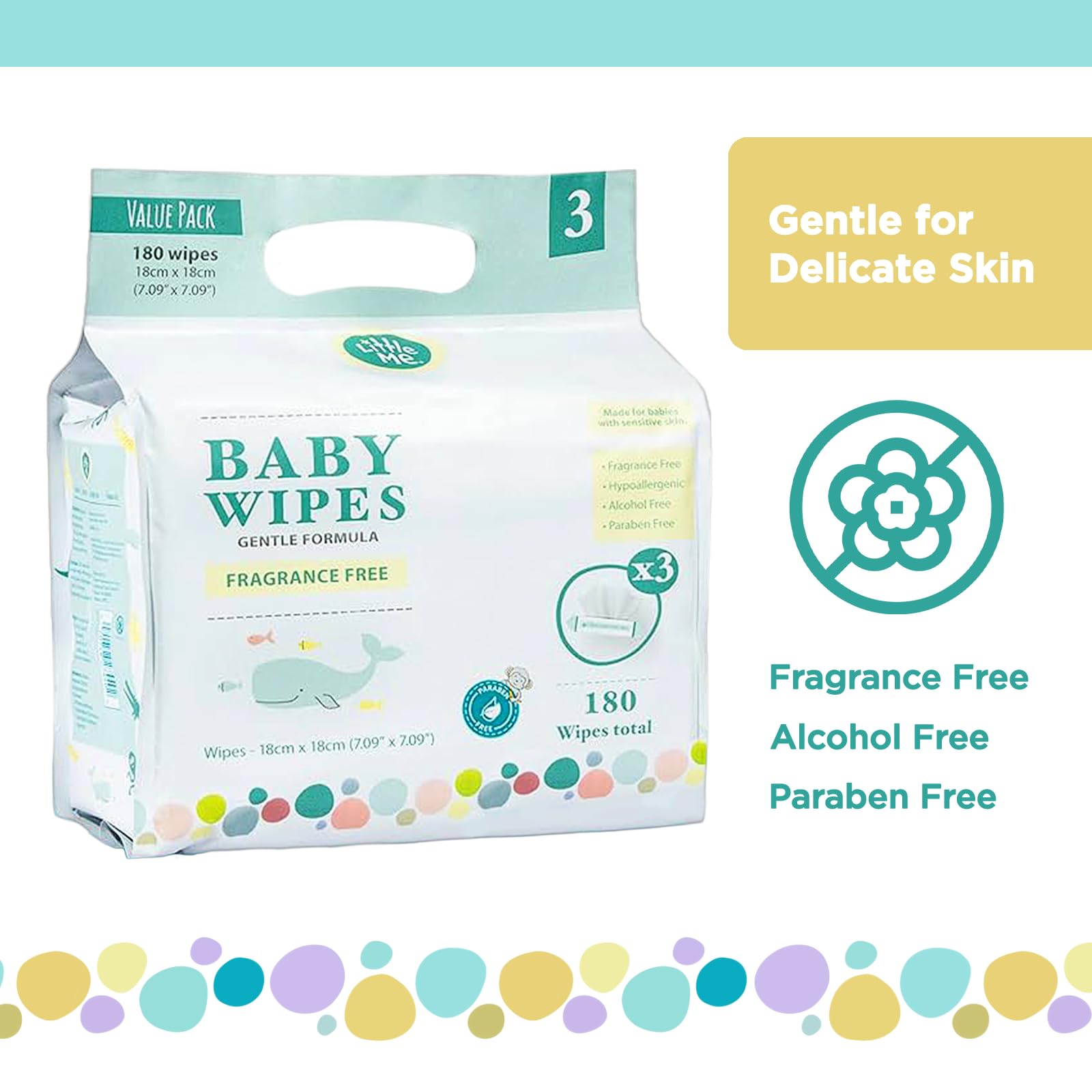 Little Me Baby Wipes - Value Pack 180 Wipes