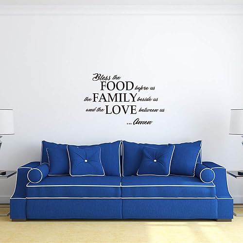 Miniatura 3 de Bless The Food Before us, The Family Beside Us and The Love Between Us Amen - Calcomanía para pared, citas, oración, comedor, cocina, decoración del