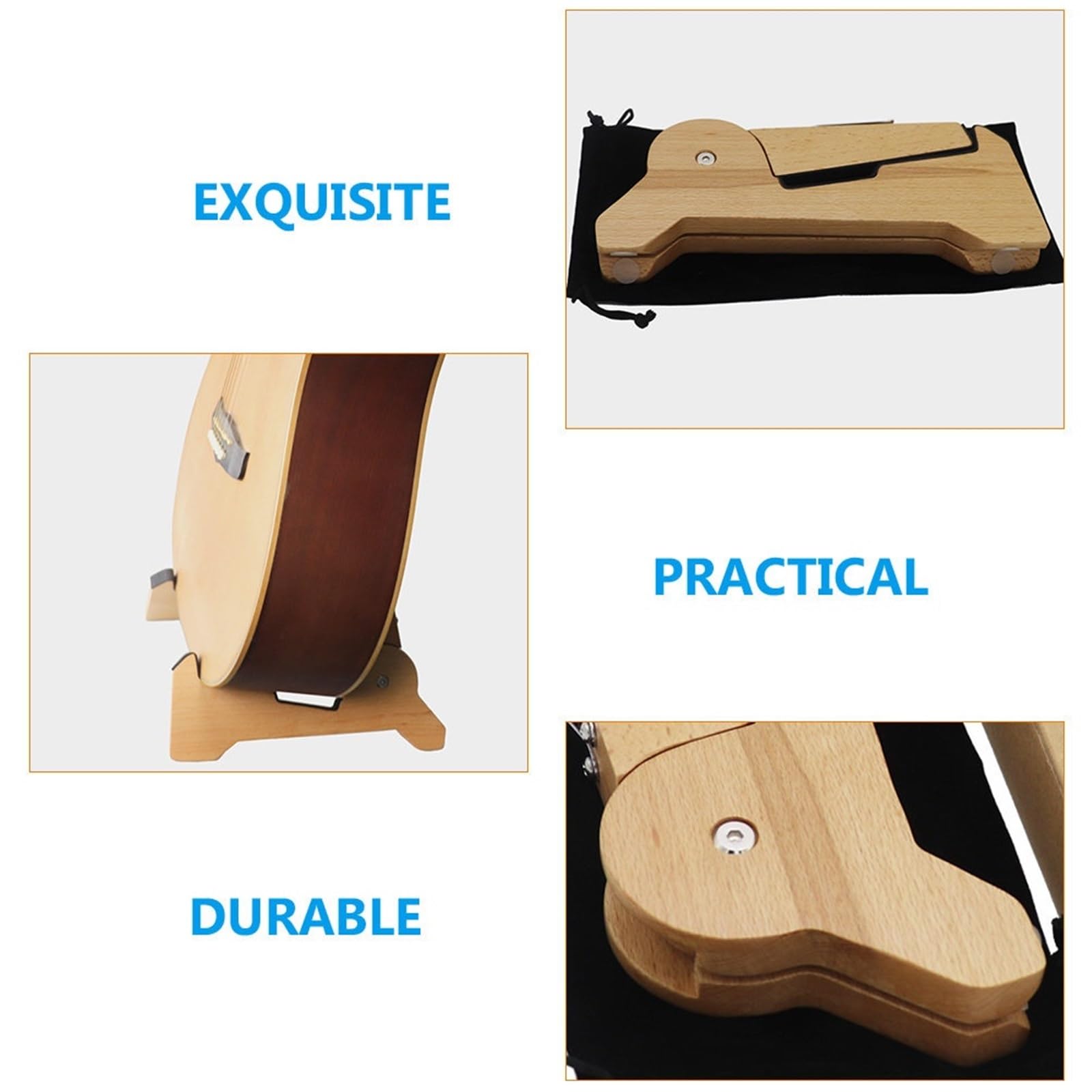Supporto per chitarra in legno Porta chitarra portatile pieghevole in legno leggero
