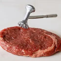 Amaciador de Carne em Alumínio 20cm Batedor Duplo para Bifes Frango Porco Maciez e Suculência Cozimento Uniforme Leve Resistente Fácil de Limpar Ideal para Cozinha e Churrasco