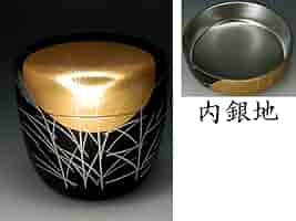 茶道具　期間限定特価　メダカ蒔絵中棗　内梨子地　新品未使用品 Amazon.co.jp: ＜茶道具・茶器、棗＞中棗 水色 メダカ蒔絵 樹脂