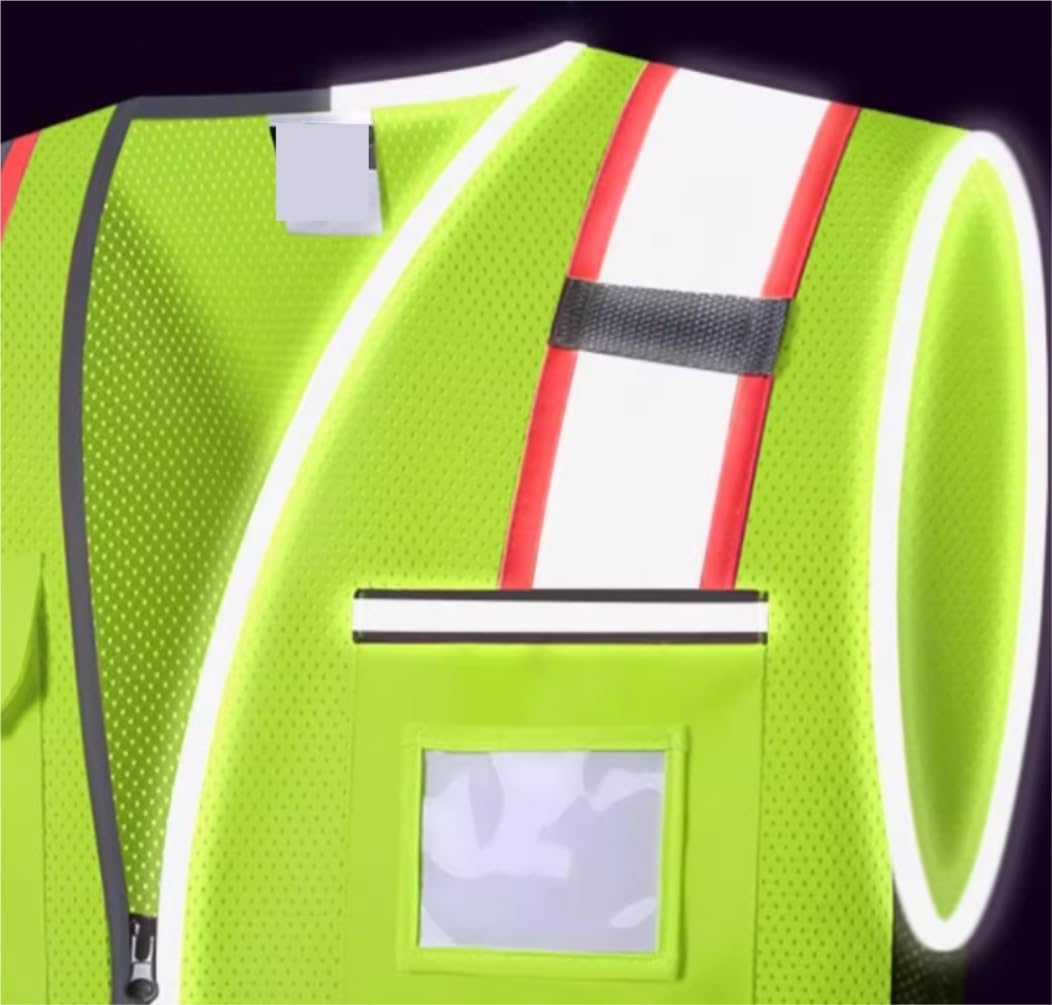 Chaleco Seguridad Chaleco Reflectante Transpirable Sitio De Construcción Ciclismo Tráfico Ropa Reflectante Seguridad(Oranje,XL)