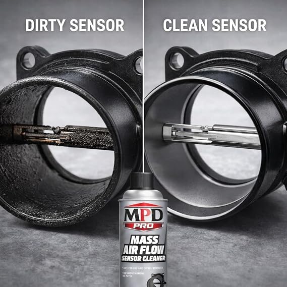 MPD PRO Mass Air Flow Sensor Cleaner Spray Professional Formula for Delicate MAF Sensors | Safely Cleans without Residue | Boosts Engine Performance, Fuel Efficiency & Throttle Response, (Pack-1)