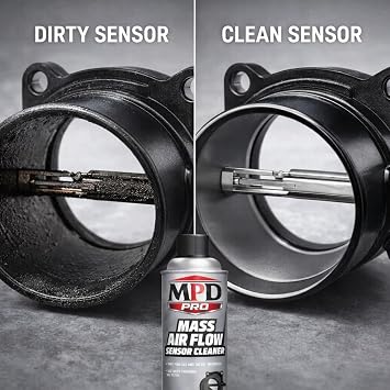 MPD PRO Mass Air Flow Sensor Cleaner Spray Professional Formula for Delicate MAF Sensors | Safely Cleans without Residue | Boosts Engine Performance, Fuel Efficiency & Throttle Response, (Pack-1)