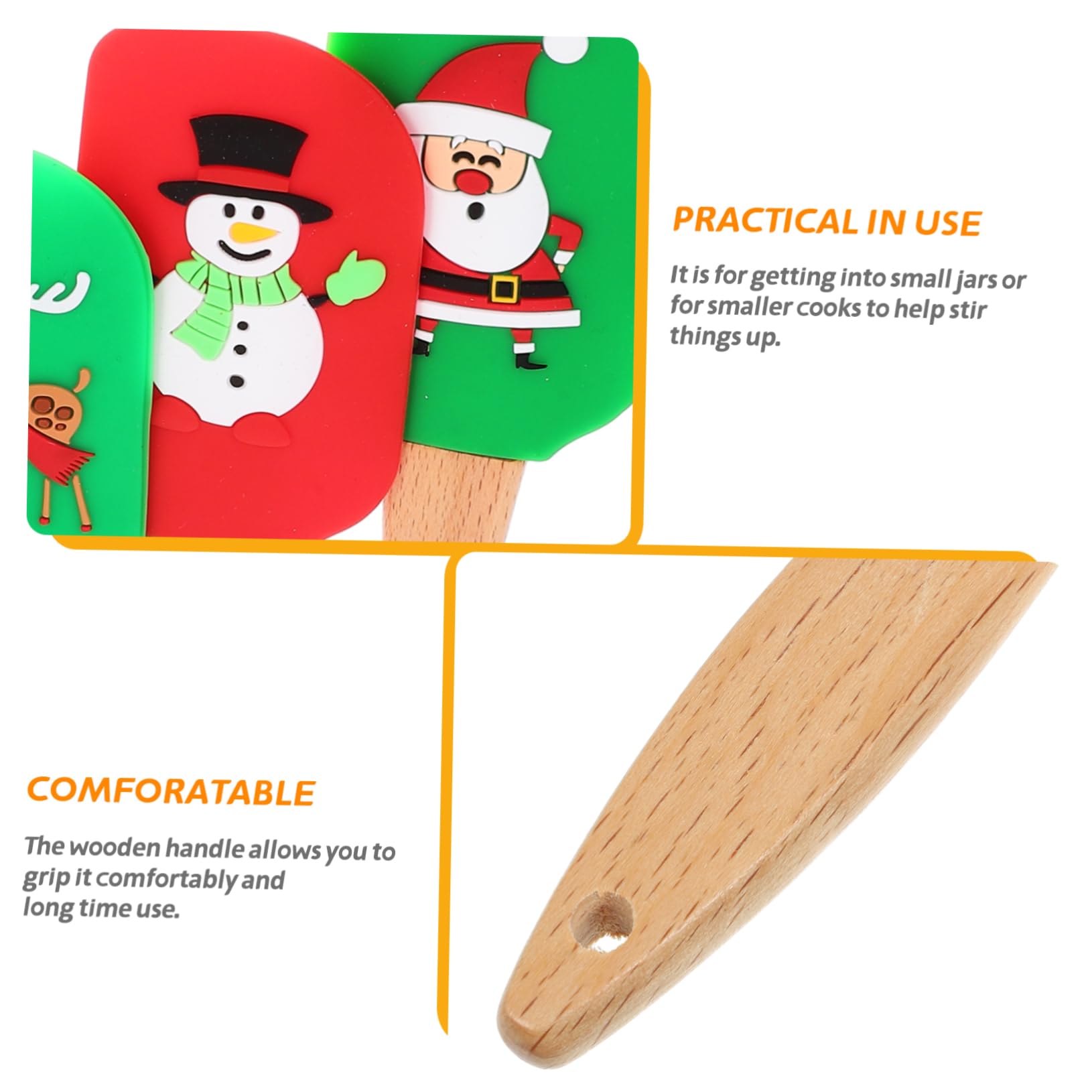 COLLBATH 5pièces Spatules De Noël De Ustensiles De Cuisine Pour Gâteaux Et Crèmes Outils De Pâtisserie Réutilisables Et Faciles à Nettoyer