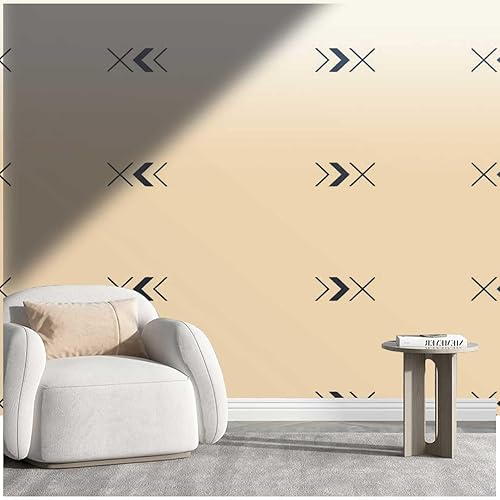 Papel tapiz para Pared De Sala Elegante Papel de contacto de vinilo de color crema, geométrico, a cuadros, decoración de habitación, sin pegamento