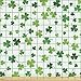 Lunarable Shamrock Fabric by The Yard, St Patrick's Day Clovers Design Motifs from Celtic Folklore Spring, Decorative Fabric for Upholstery and Home Accents, 1 Yard, Dark Green