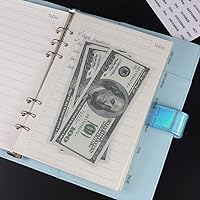 Vista 6 de 2 juegos de 6 pestañas A5 transparentes PP sobres de efectivo divisores sin cremallera hojas sueltas 6 agujeros A5 bolsillos para carpeta