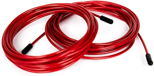 BRANK SPORTS Paquete de 2 cuerdas de acero de repuesto para todas las cuerdas de saltar  Longitud 12 pies  2 diámetros y 7 colores para elegir