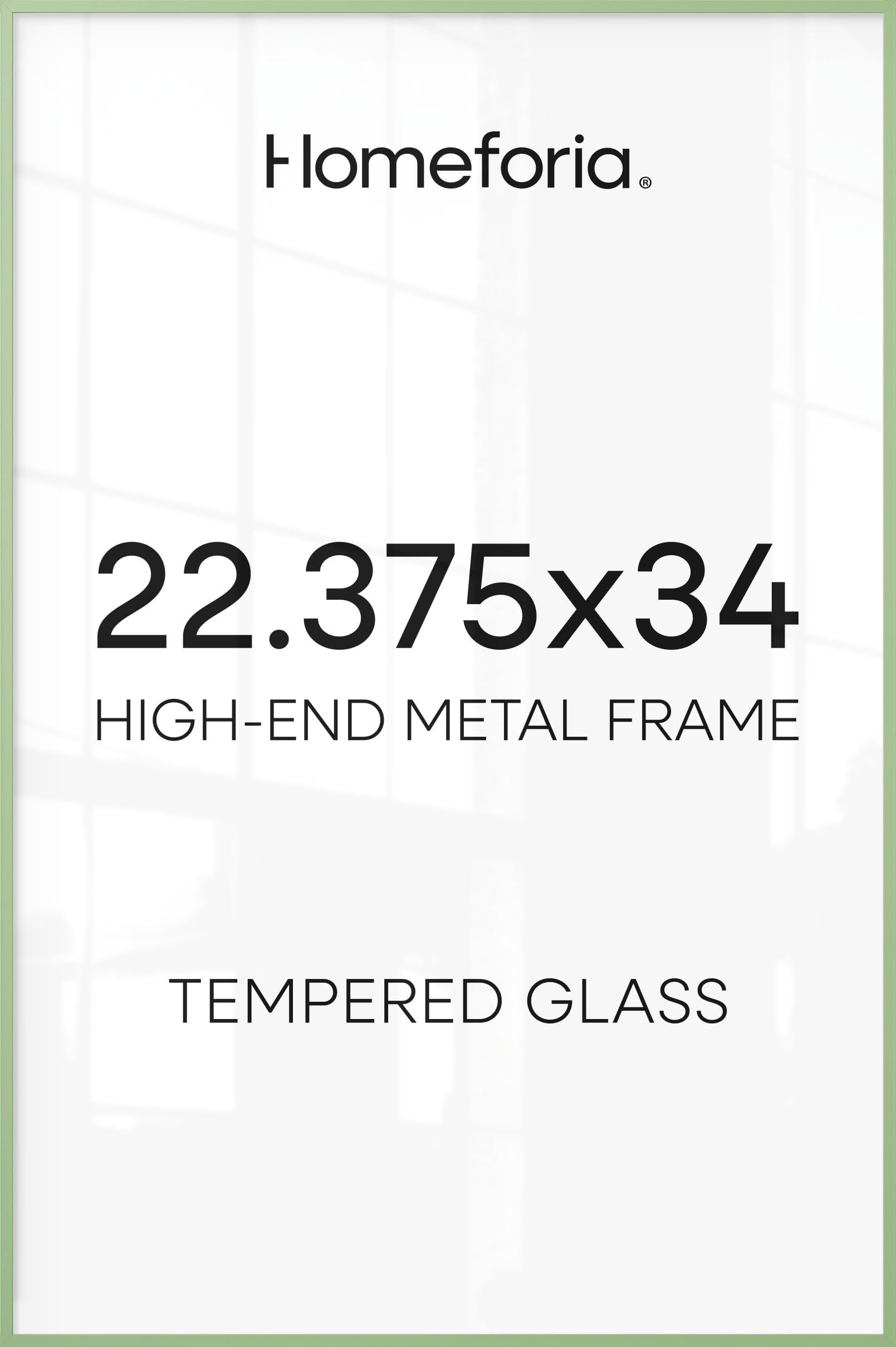Homeforia 22.375x34 Green Puzzle Poster Frame, High-End Metal, Glass