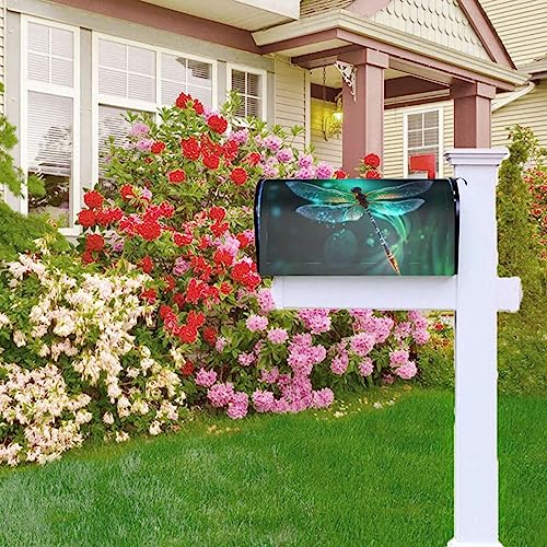 Image of Dujiea Dragonfly Mailbox Wrap - Waterproof Magnetic Post Box Cover, Large Size 25.5 inchL x 21 inchW - Garden Yard & Home Decor