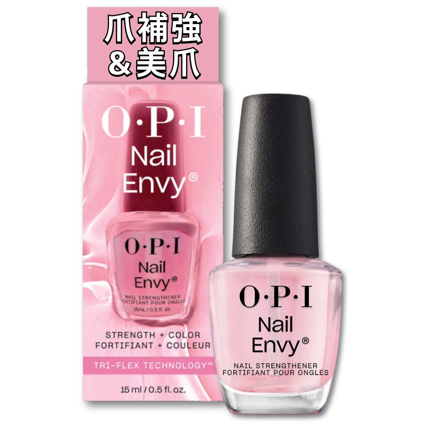OPI(オーピーアイ) Nail Strengthener Clear Pink 15mL (Nail Envy Alpha Clear NT223) Nail Care Strengthening Protection Hardener Beautiful Nail Care Self-Nail Care Natural Shine Gloss