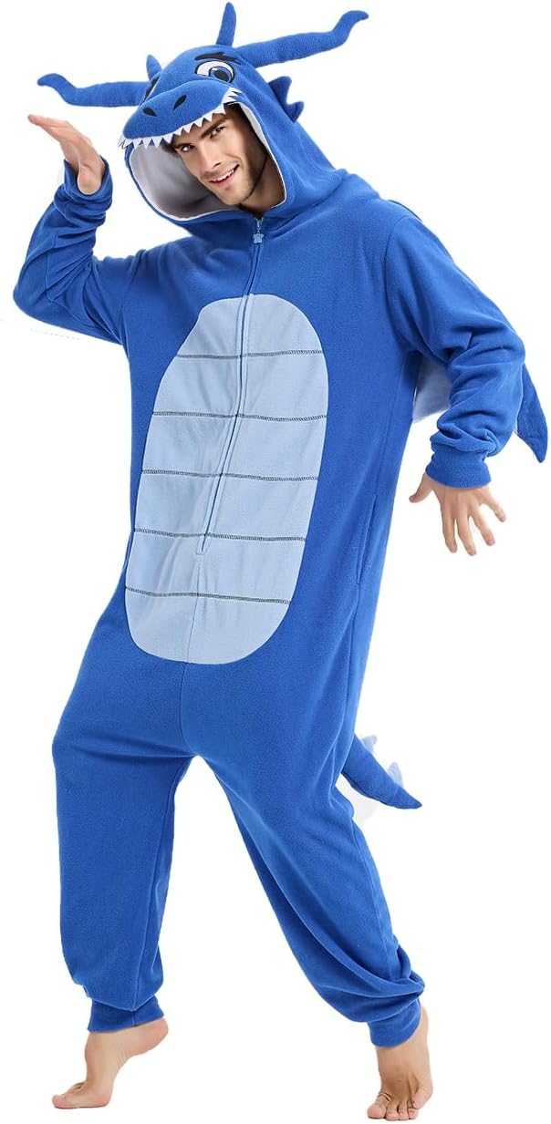 Lifeye Unisex Dragon Pajamas Halloween Cosplay Costume Animal Homewear Sleepwwear Men Women Jumpsuit