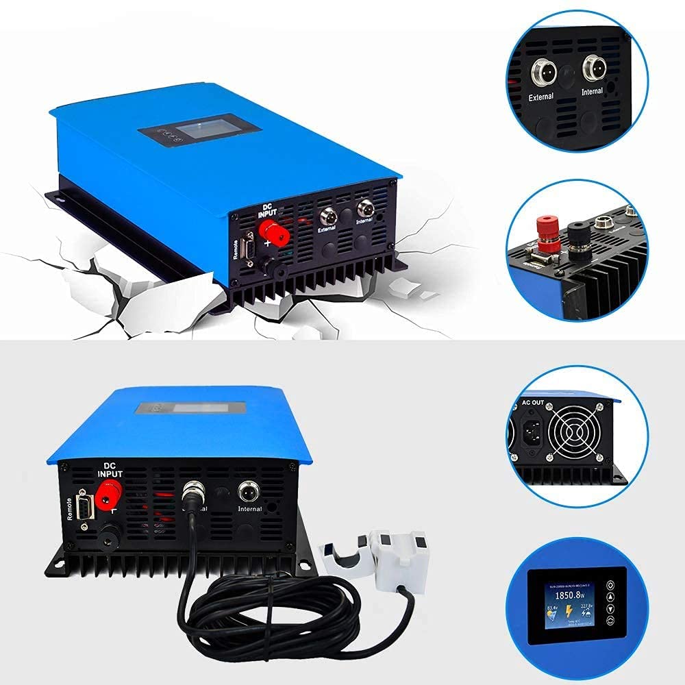 1000W netzgekoppelter Wechselrichter Leistungsbegrenzer DC25-60V Solareingang AC110V/240V Autoschalter