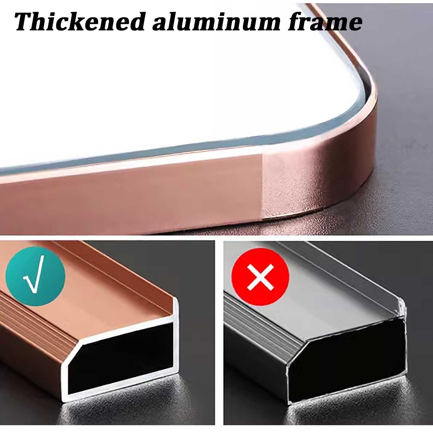 Owalne lustro ścienne z ramą ze stopu aluminium o wysokiej rozdzielczości, lustro łazienkowe dekoracyjne do salonu, łazienki, sypialni i przedpokoju (czarne, 60 x 80 cm/24 x 32 cale)