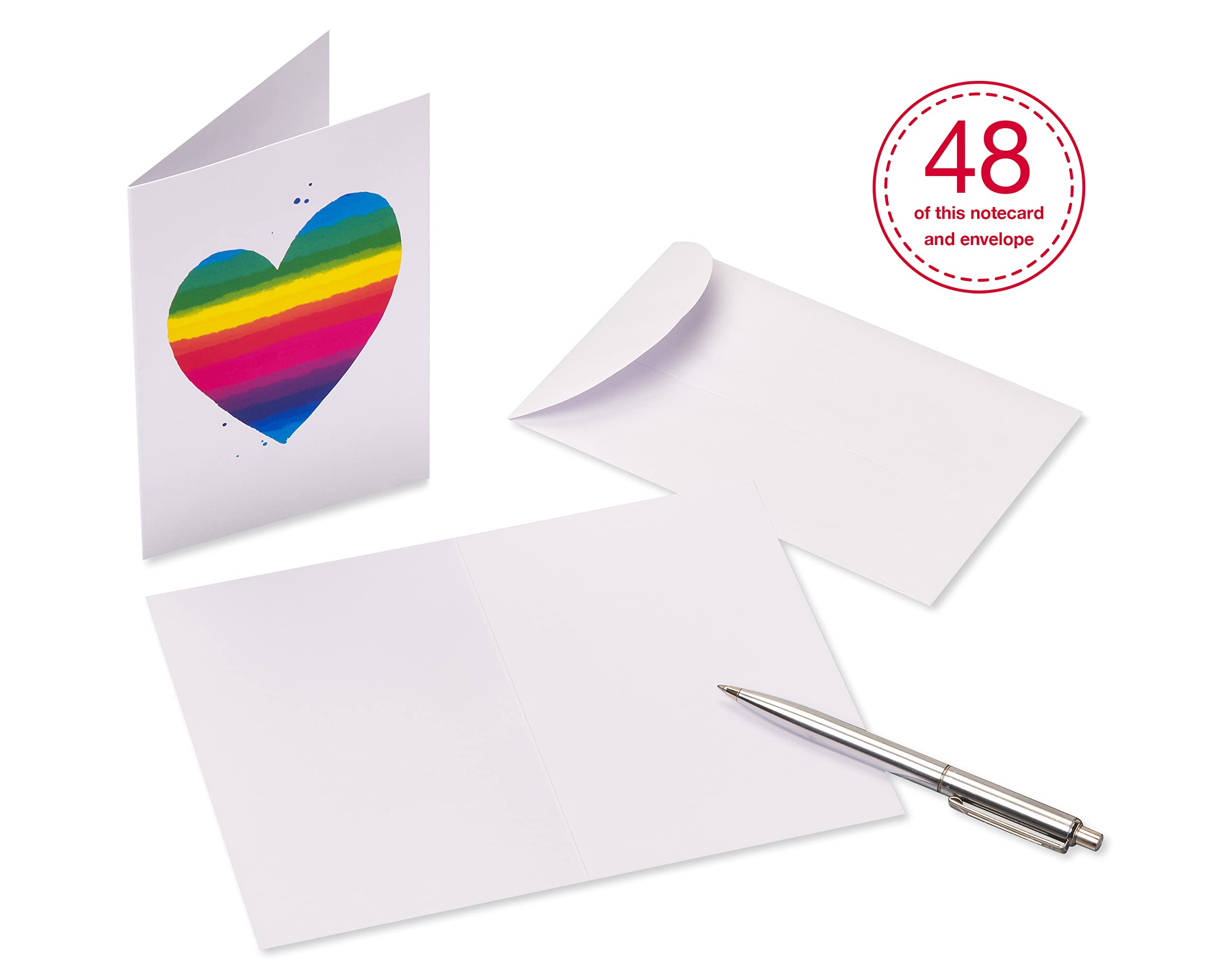 American Greetings Cartes vierges, cœur arc-en-ciel (48 pièces)