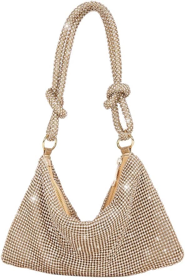 – HELEMIY Women's rhinestone clutch bag, shiny evening clutch bag, underarm shoulder bag for dinner, party, wedding.