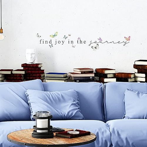 Miniatura 3 de Calcomanías de vinilo con citas inspiradoras para pared, encuentra alegría en el viaje, calcomanía de vinilo inspiradora para decoración de pared