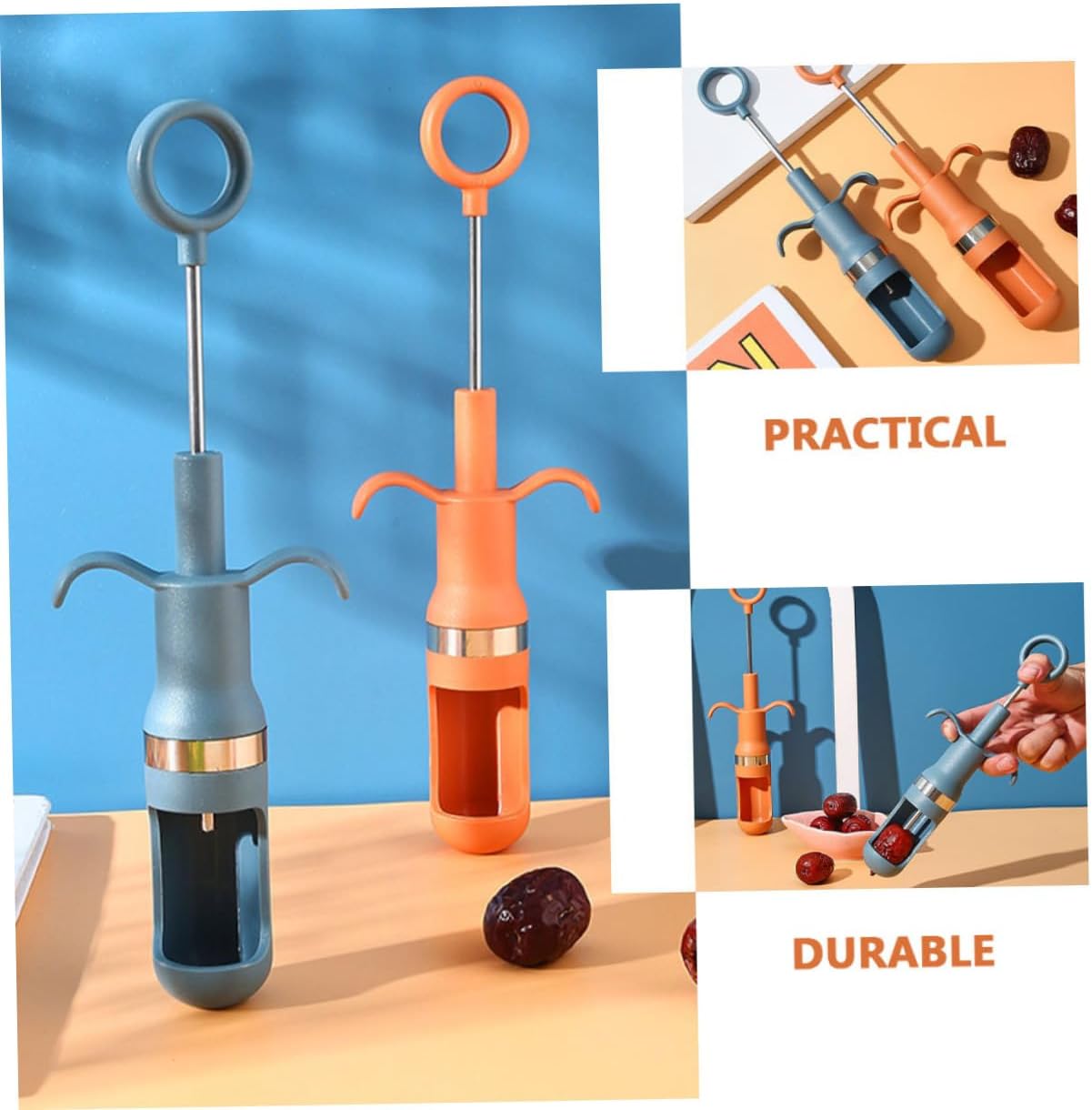 Unomor 6pcs Manual Jujube Core Remover Tool Fruit Pit Press for Efficient Jujube Pitting Lightweight Kitchen Gadget for Quick Extraction