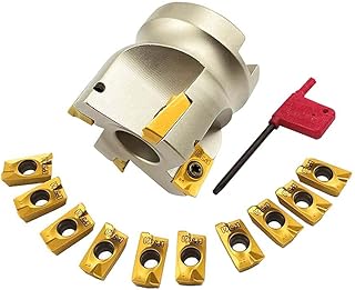 Face milling Holder 50mm/1.96" 50-22-4T CNC Face Mill End Milling Shell Cutter with APMT1604PDER -DP Shank Face Mill Arbor BAP400R 50-22-4T (BAP400R 50-22-4T+APMT1604PDER Yellow)