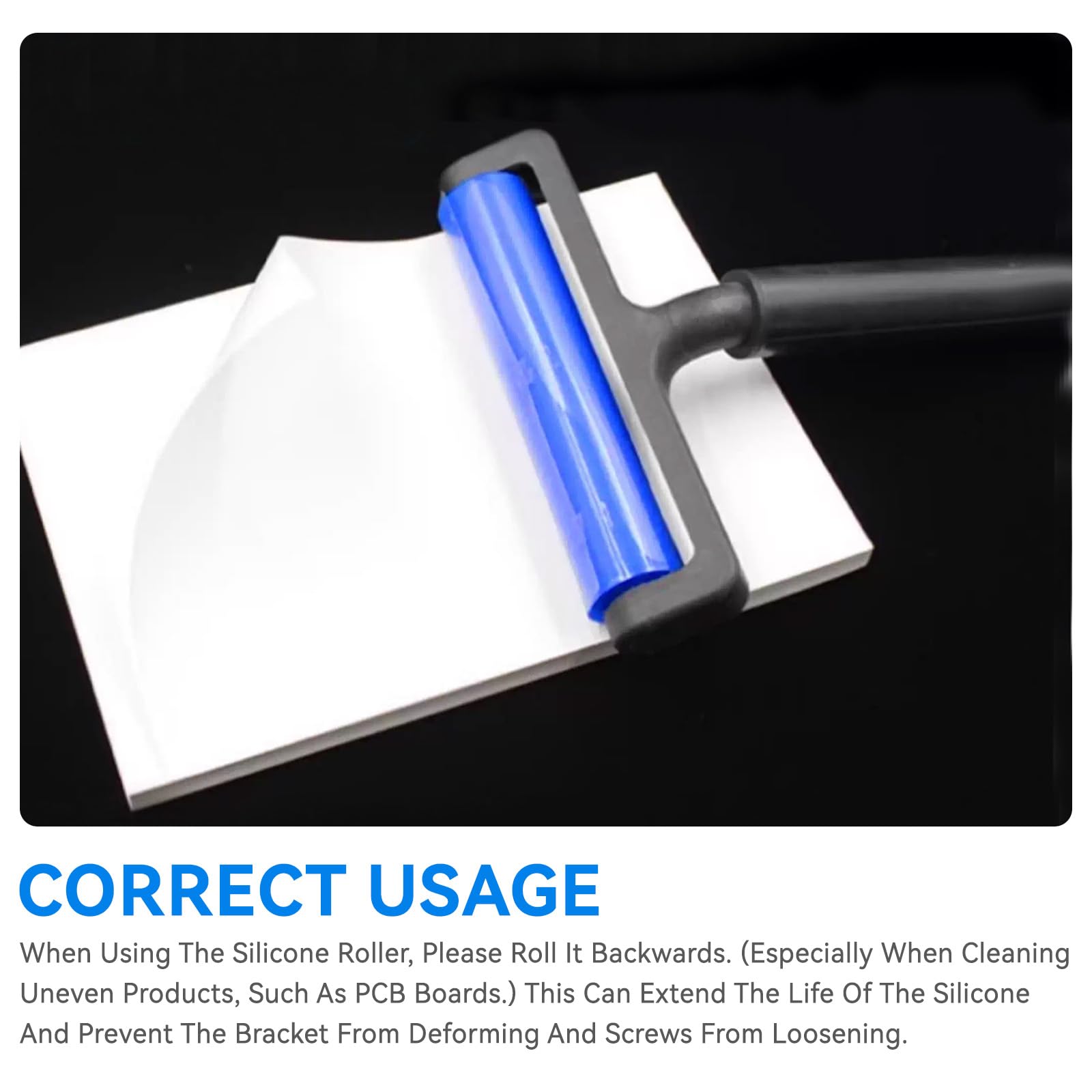 Rouleau de Dépoussiérage de Silicone, Brosse à Rouleau Antistatique, Rouleau de Film d'écran en Silicone pour Outil de Nettoyage Domestique(12 inch)