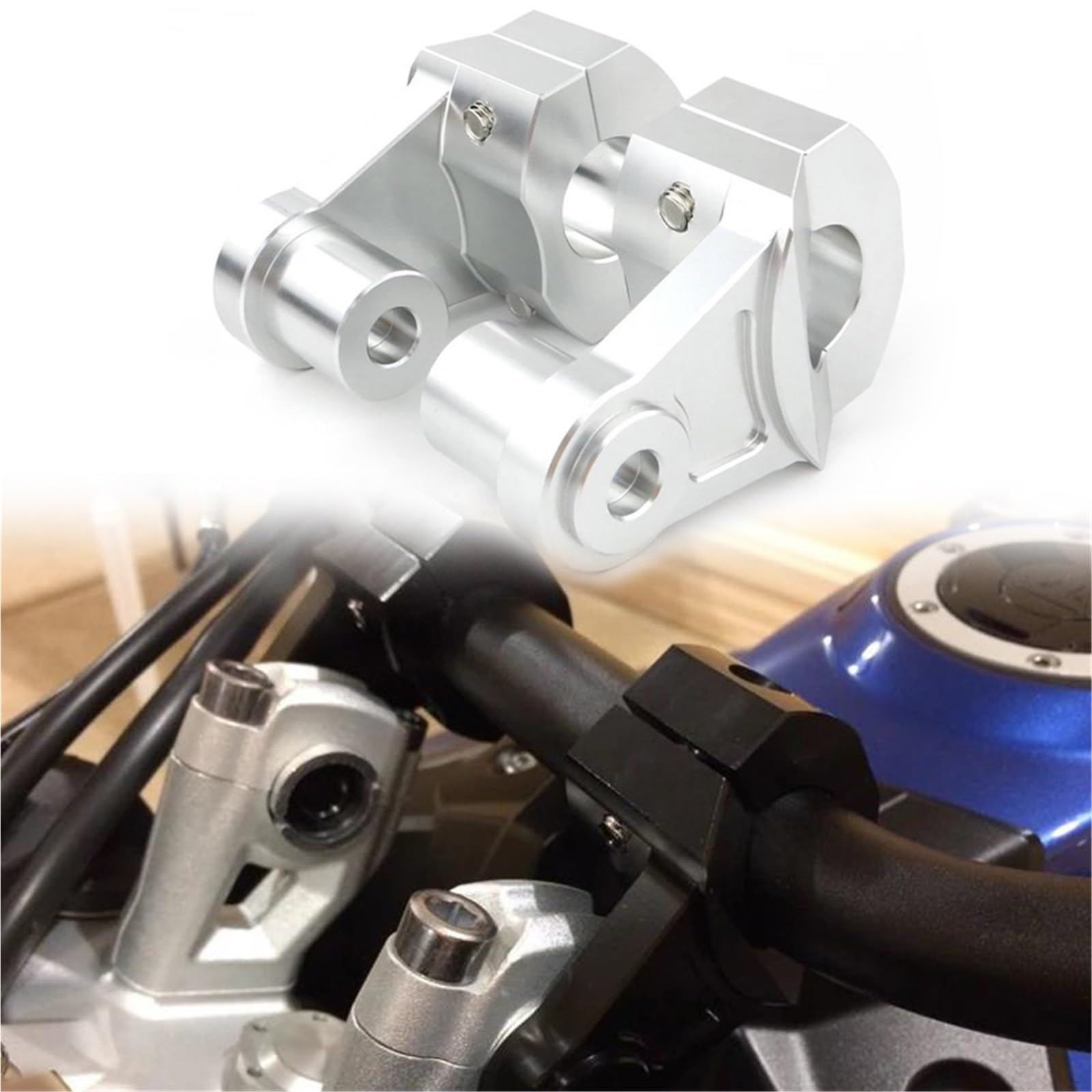 Guidon de moteur 25,4 mm ultra rigide avec pinces de montage pour guidon gras anodisé