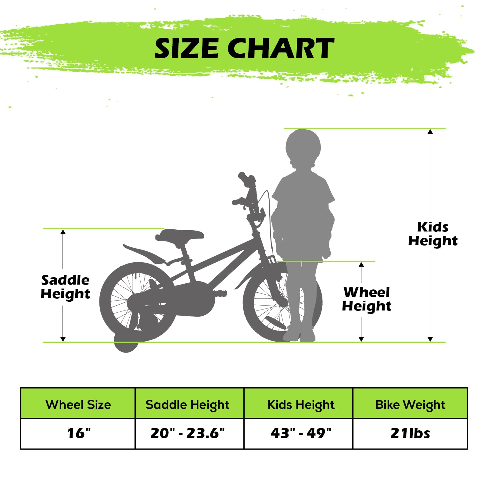 WEIZE Kids Bikes,16 20 Inch Boy's Bike for Kids,BMX Style Bicycle for Boys Girls Ages 4-12 Years Old,Kids Bicycle with Adjustable Seat,Training Wheels,Front and Rear Fender,Multiple Color Options