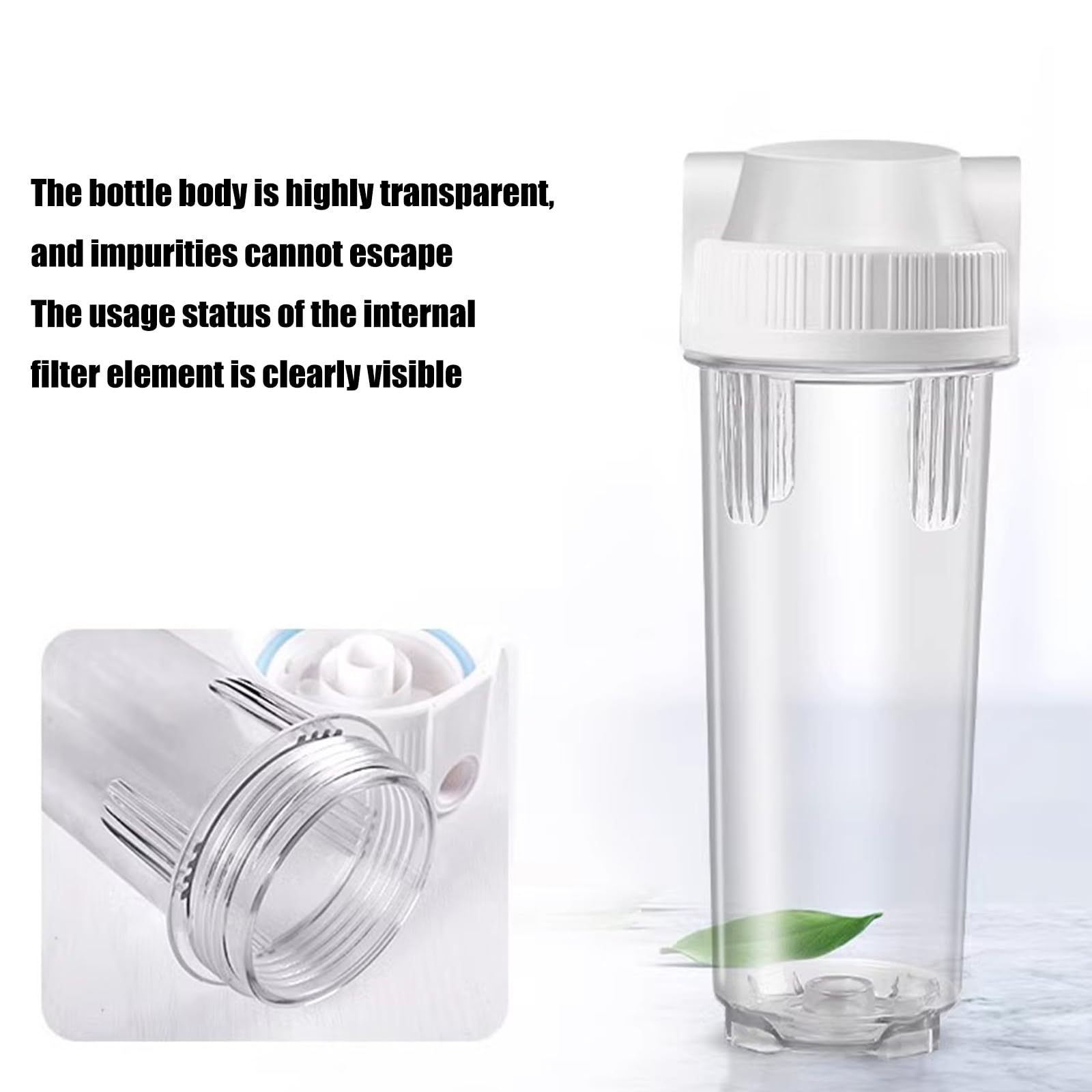 Botella de filtro depurador de agua transparente, dispensador de agua, reemplazo de filtro de botella de filtración transparente para accesorio depurador