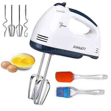 ABOGLINE HIGH Speed Electric 260 WATT Hand Blender for Kitchen Cake Mixing and Egg Beater with Free Oil Brush and Spatula(Big Size) Kitchen (White)