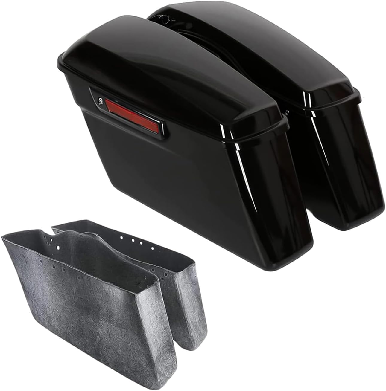 TCT-MOTORPARTS Complete Hard Saddlebags w/Black Latch Fit for Harley Touring Road King Street Electra Glide Ultra-Classic 2014-Later