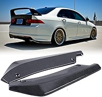 Vista 8 de Parachoques Trasero Difusor Divisor Valencia Alerón Aleta Borde Borde Ajuste Universal - Negro Brillante