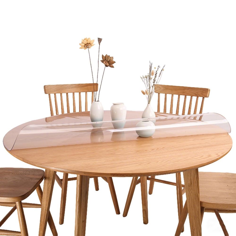 Protection Table Ronde Transparent Film de Protection pour Table Épaisseur : 1,5 mm Nappe de Table Ronde Transparente PVC Film(100 cm)