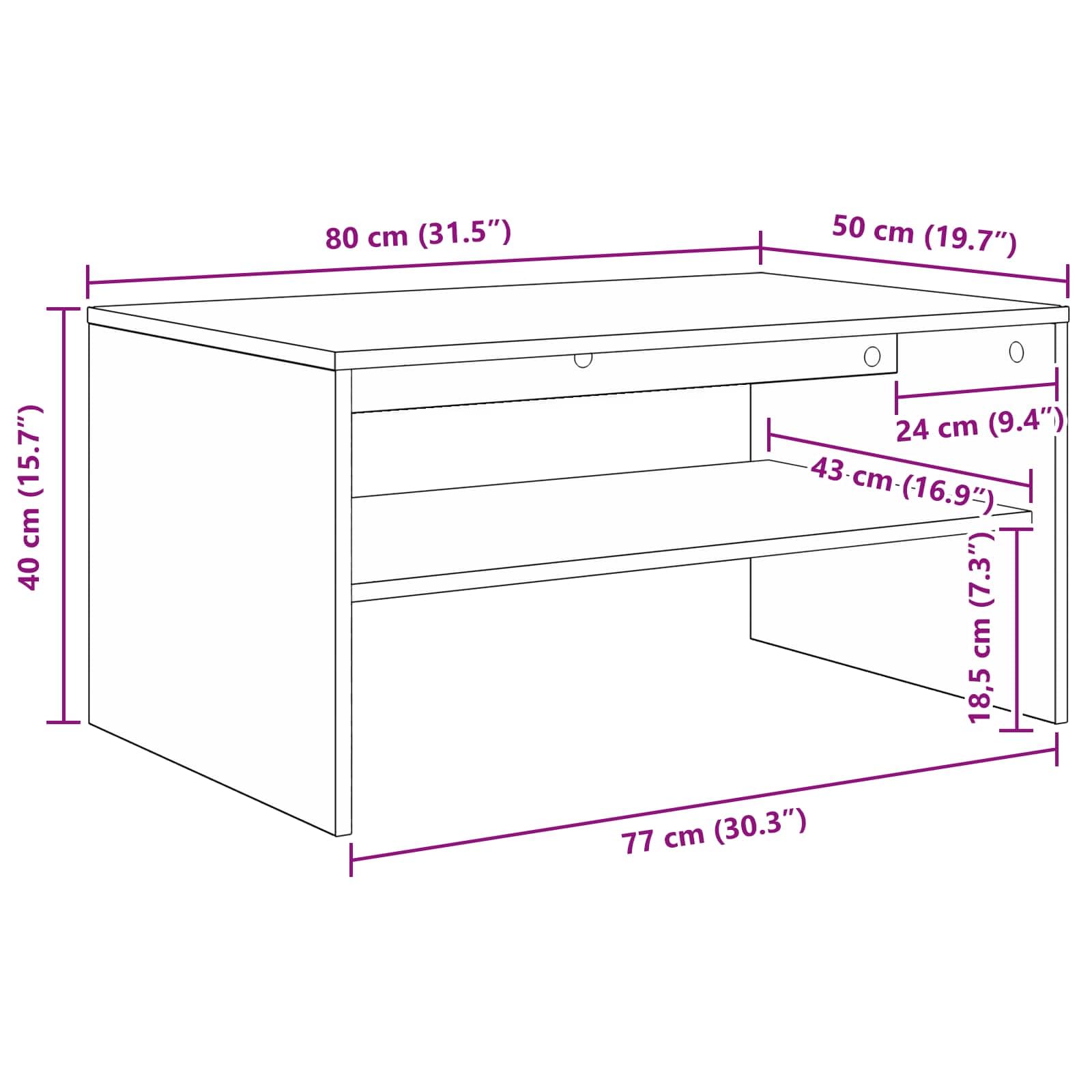 vidaXL Couchtisch Weiß 80 x 50 x 40 cm Holzwerkstoff, Stylischer Couchtisch für Wohnzimmer, rechteckig und robust, aus Holz, vielseitiges Wohnaccessoire