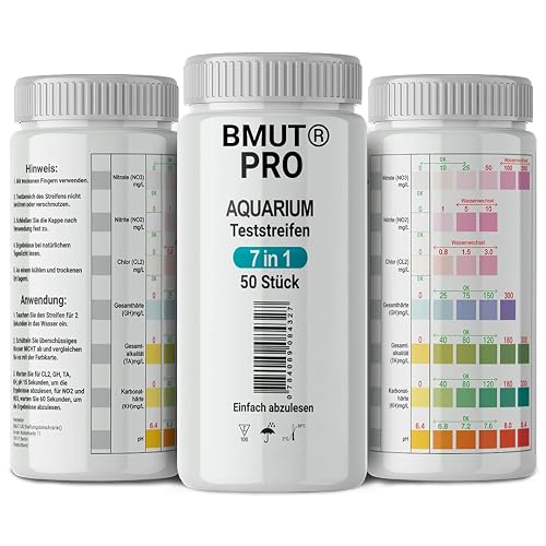 BMUT 50 tiras de prueba 7 en 1 para acuario, prueba de agua, estanque, peces, calidad del agua